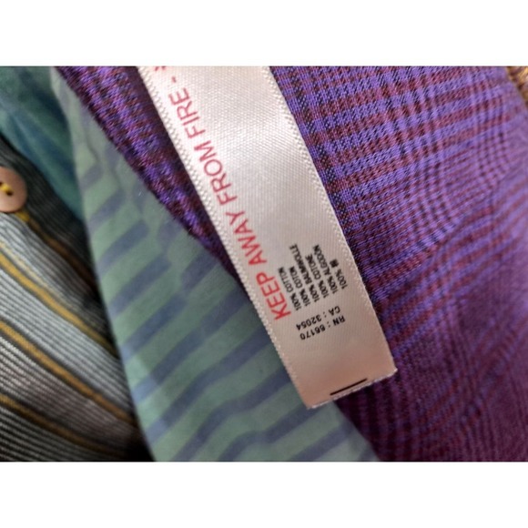 Intimately Free People Patchwork Button Down Shirt Striped‎ Plaid M - Picture 8 of 10